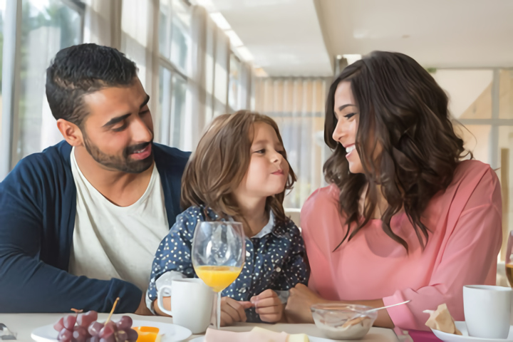 Famille au restaurant à Saint Omer